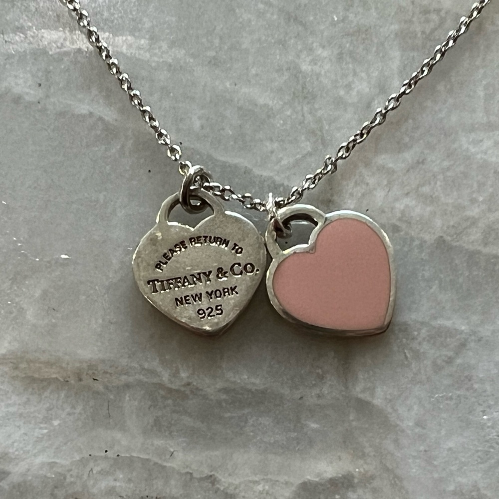 Tiffany Sterling Silver Double Heart Necklace